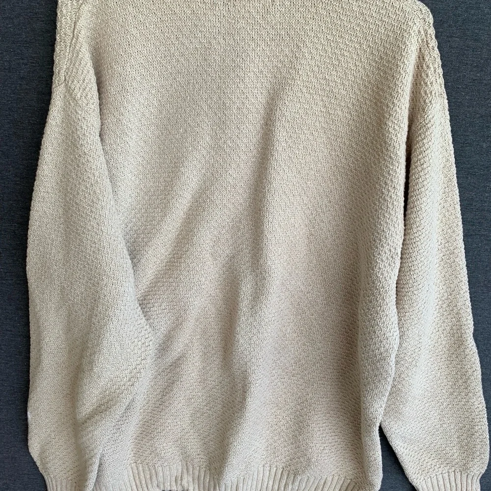 Vintage 80s 90s Woolrich Button Henley British Tan Sweater Mens